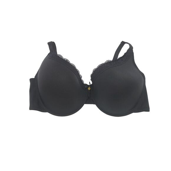 Adrienne Vittadini Padded Push Up Bra 40DD Womens Black Underwired Full Coverage - Picture 1 of 5